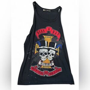 Dsquared2 Skull Dean and Dan Crew Neck Muscle Tank Black Designer Tee Men's S